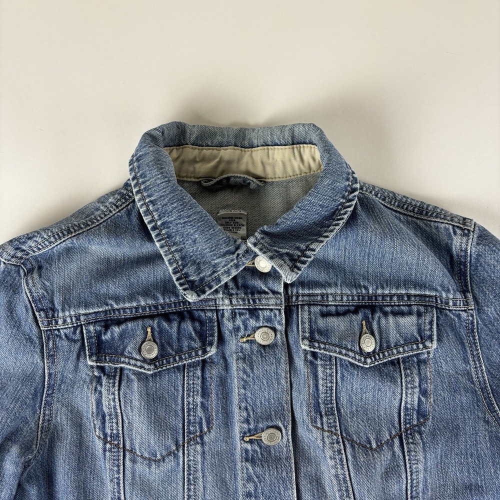 Womens Medium Ladies GAP Jean Jacket Blue Denim Y2k Vintage Classic - Picture 3 of 11
